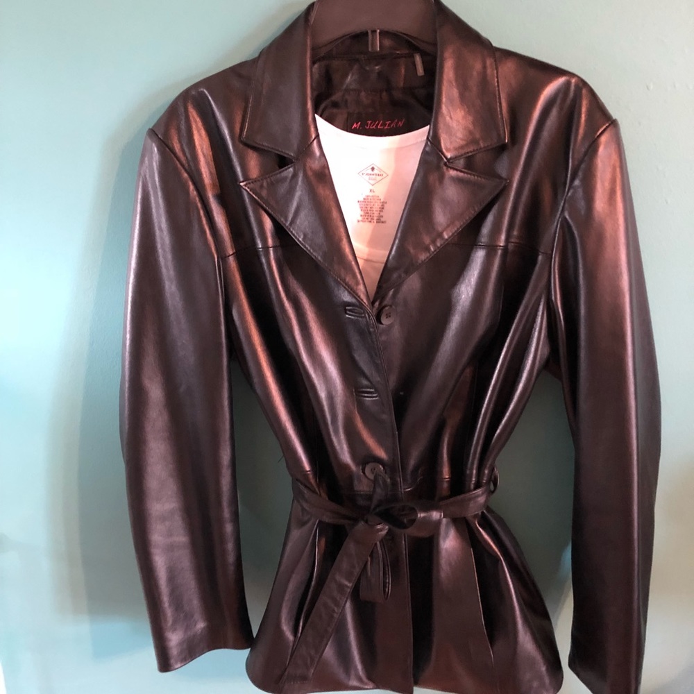 M. Julian supple black leather jacket size XL